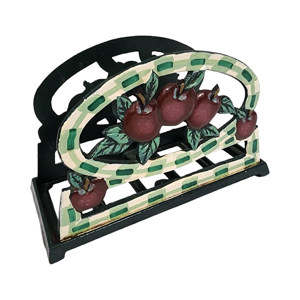 Vintage‎ Cast Iron Napkin Holder Apple Design Country Kitchen Decor